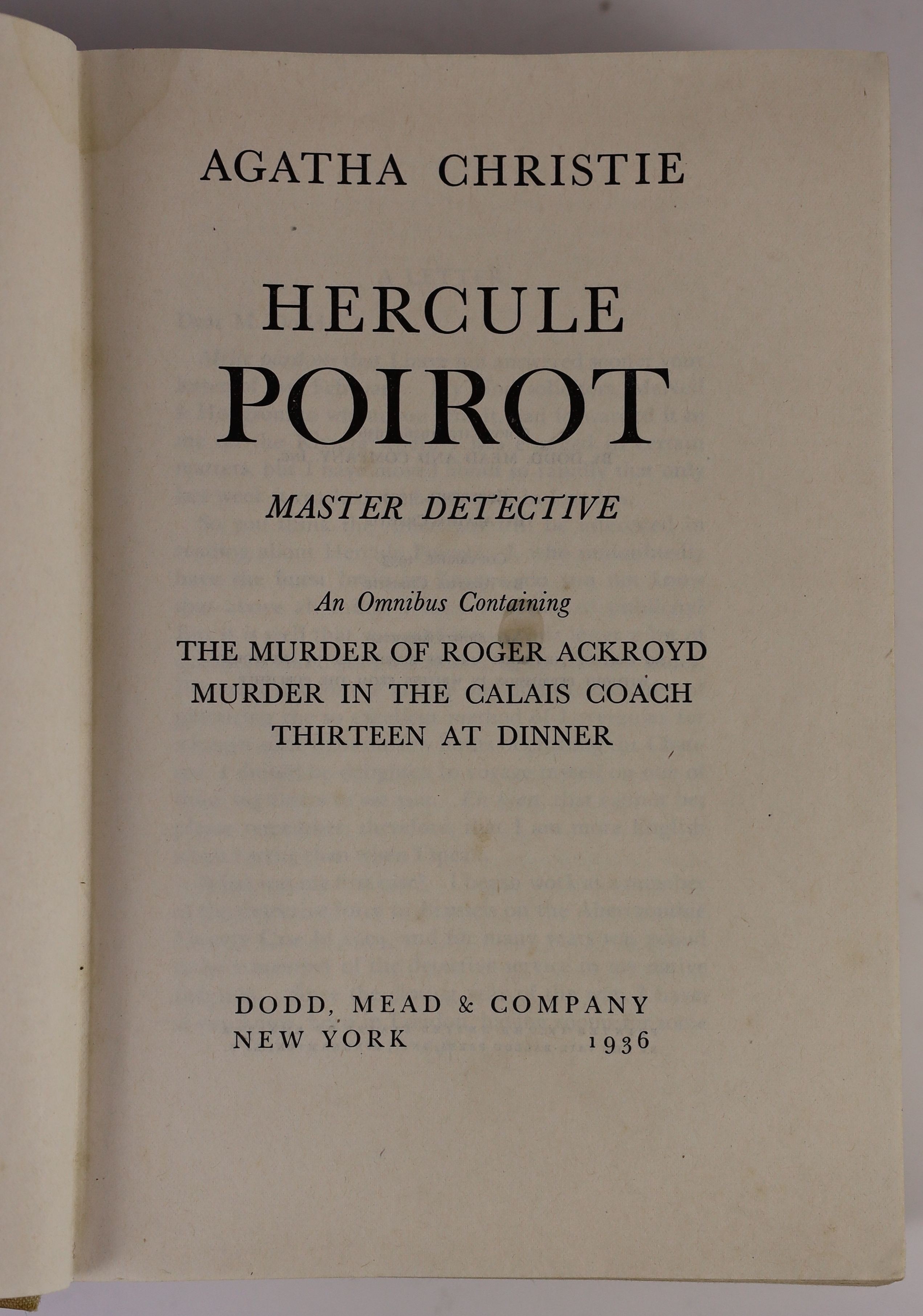 Christie, Agatha - Hercule Poirot Master Detective N.Y. 1936